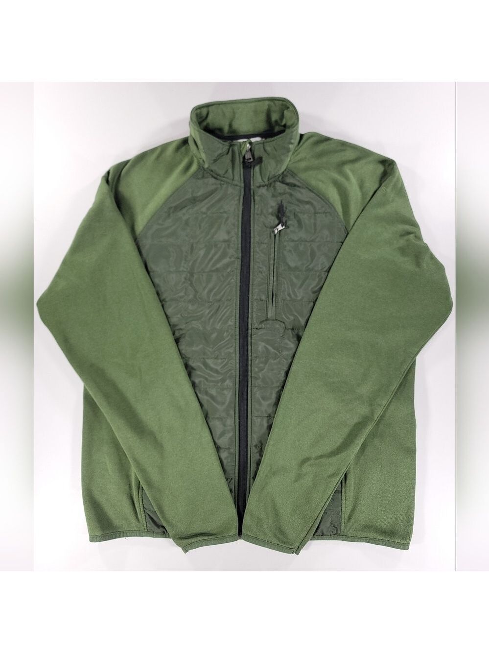 Orvis Green Hybrid Performance Puffer Jacket Mens Medium Full Zip Quilted Pocket